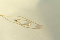 Gold Dipped Baroque Pearl Bracelet & Necklace (1S06a): Pistachio Gold Pearl / Bracelet & Necklace Set (S)