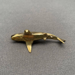 Brass Open Mouth Shark Crafts Desktop Ornaments Decoration