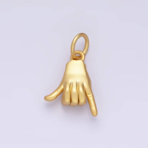 14K Gold Filled Hand Gesture Shaka "Love" ASL Rock On Add-On Charm | AC-1375