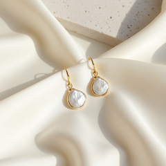 Asymmetrical Baroque Pearl Earrings (1E18c)