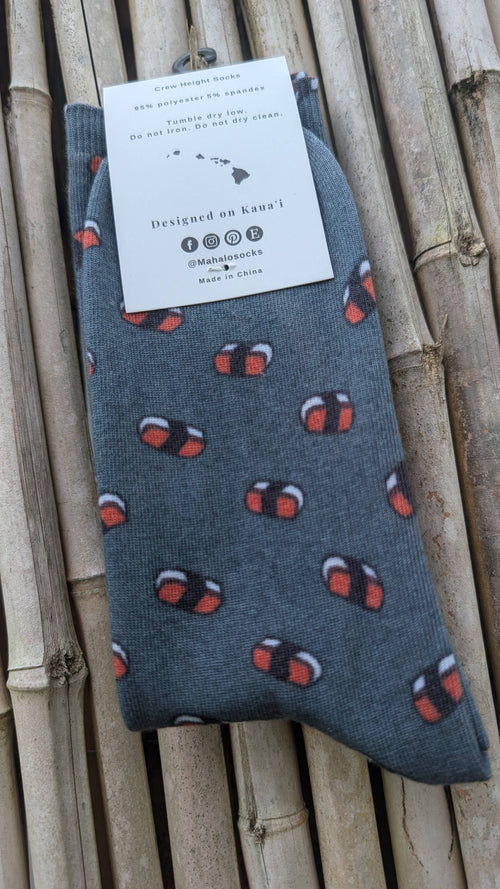 Musubi Sushi Spam Large socks, Fun tropical, Hawaiian sock