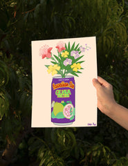 Hawaiian Sun Guava Nectar Juice Can with Tropical Flowers