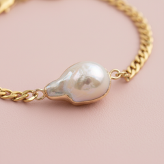 Chunky Baroque Pearl Bracelet (1B13b)