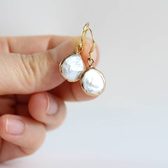 Asymmetrical Baroque Pearl Earrings (1E18c)