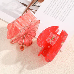Vibrant Hibiscus & Anthurium Flower Hair Clip