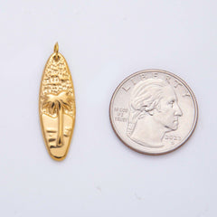 Stainless Steel 33.5mm Hawaiian Surfer Nautical Palm Tree Charm | C-066