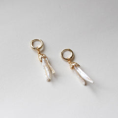 Statement Biwa Pearl Dangle Earrings (1C41)