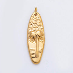 Stainless Steel 33.5mm Hawaiian Surfer Nautical Palm Tree Charm | C-066