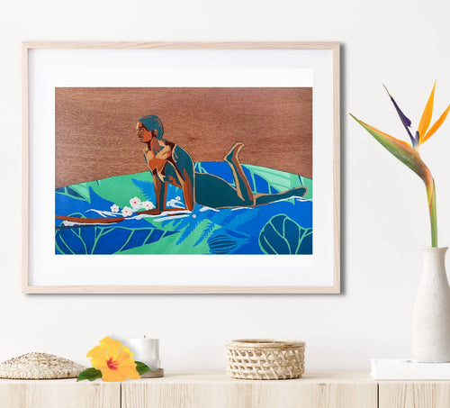 Retro Kāne Matted Print