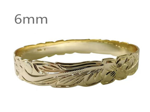Hawaiian Floral Gold Filled Bangle