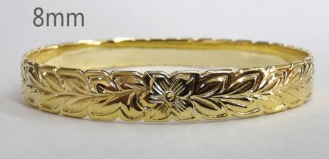 Hawaiian Floral Gold Filled Bangle