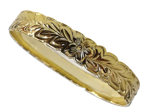 Hawaiian Floral Gold Filled Bangle