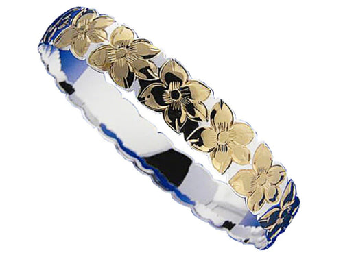 Hawaiian Plumeria Gold Filled Bangle