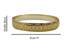 Hawaiian Quilt Gold Filled Bangle