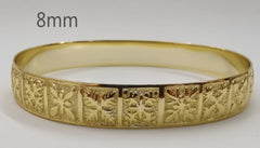 Hawaiian Quilt Gold Filled Bangle