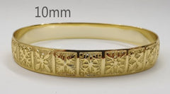 Hawaiian Quilt Gold Filled Bangle