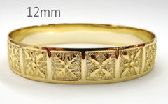Hawaiian Quilt Gold Filled Bangle