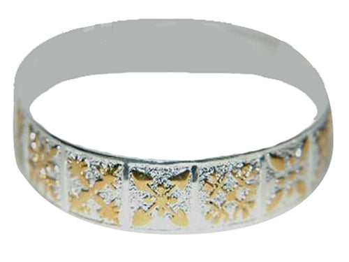 Hawaiian Gold Filled & Silver Plated Quilt Bangle