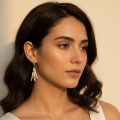 Statement Biwa Pearl Dangle Earrings (1C41)