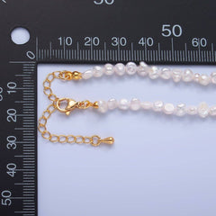 24K Gold Filled 5mm Mini Baroque Freshwater Pearl 16 Inch Necklace | WA-3020