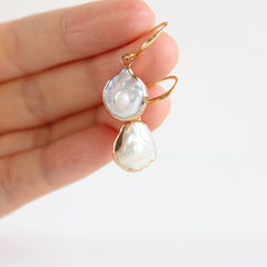 Artistic Pearl Earrings, Baroque Pearl Danglers