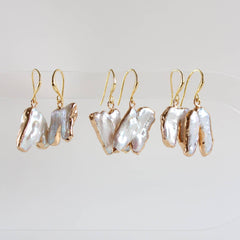 Artistic Pearl Earrings, Baroque Pearl Danglers