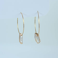 Gold Dipped Keshi Pearl Dangles(1E10b)