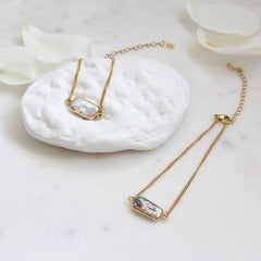 Baroque Pearl Bracelet, Gold Dipped Pearl (1B18)