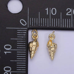 14K Gold Filled 14mm Clam Sea Shell Puffed Minimalist Mini Charm | AG725