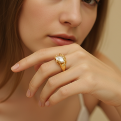 Baroque Pearl Statement Ring (1R06g)
