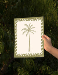 Palm Tree Art Print, Hand Illustrated, Tropical, Coastal