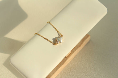 Gold Dipped Baroque Pearl Bracelet & Necklace (1S06): Necklace 16"/40cm (S)