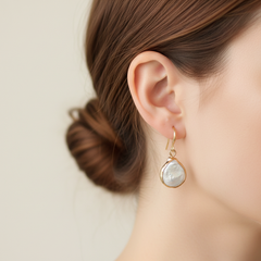 Asymmetrical Baroque Pearl Earrings (1E18c)
