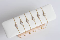 Gold Dipped Baroque Pearl Bracelet & Necklace (1S06a): White Pearl / Bracelet 7"/17.5cm (S)