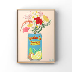 Tropical Iced Tea Hawaiian Sun With Flowers Art Print