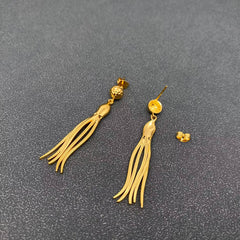 18K Gold Plated Stainless Steel Octopus Dangle Earrings
