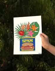 Spam Can Tropical Flower Vase Art Print