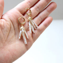 Statement Biwa Pearl Dangle Earrings (1C41)