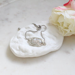 Silver Dipped Baroque Pearl Bracelet (1B07b)