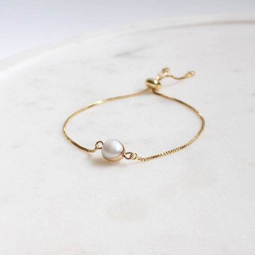 Thin Bracelet, Pearl Stackable Bracelet (1B01c)