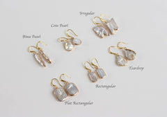 Artistic Pearl Earrings, Baroque Pearl Danglers