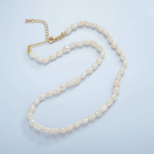 16K Gold Filled White Pearl Choker Necklace | WA-2657