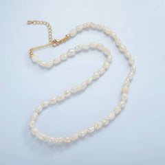 16K Gold Filled White Pearl Choker Necklace | WA-2657