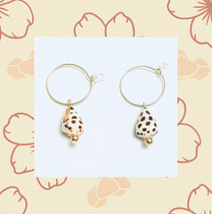 Hebrew Cone Gold Small Hoop Earrings 
