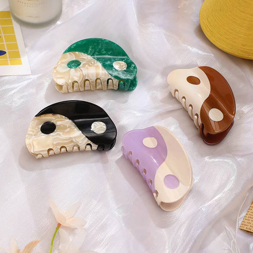 Whimsical Yin - Yang Inspired Acetate Hair Claw