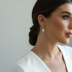 Minimal Freshwater Pearl Dangle Earrings (1E04a)