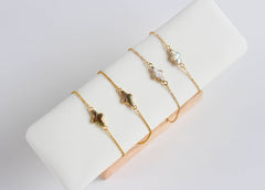 Gold Dipped Baroque Pearl Bracelet & Necklace (1S06a): White Pearl / Bracelet & Necklace Set (S)