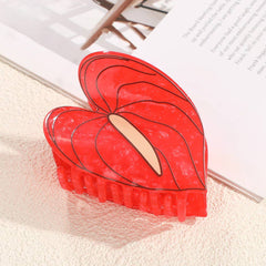Vibrant Hibiscus & Anthurium Flower Hair Clip