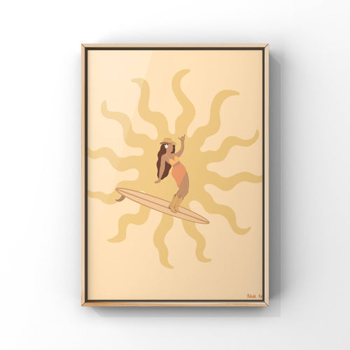 Surfin on Sunshine Art Print | Surf Wall Art Prints | Beach