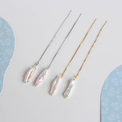Long Pearl Threader, Biwa Pearl Jewelry (1E13a)